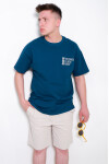 Erkek Oversize T-Shirt Mavi